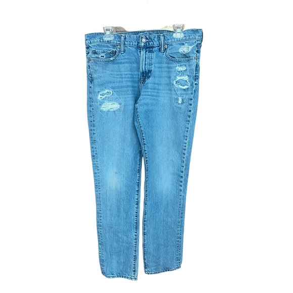 Abercrombie and Fitch Langdon Distressed Tapered Leg Skinny Jean 32x34 - Picture 1 of 6